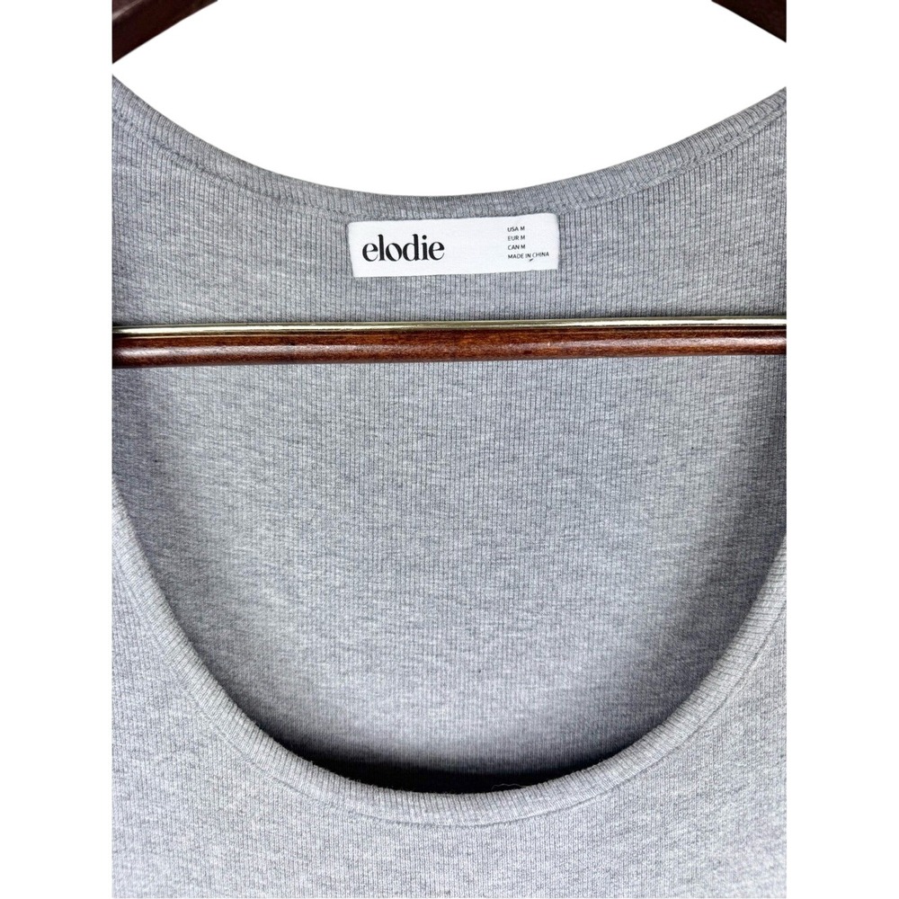 Elodie Long Sleeve Bodycon Scoop Neck Maxi Dress in Gray Soft & Flowy Size M - Picture 2 of 6
